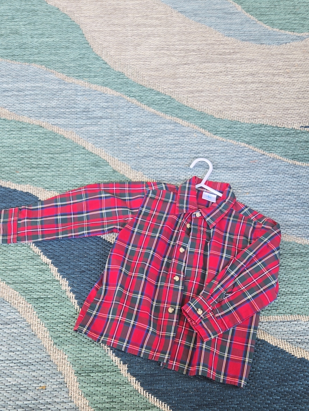 JK Classic Red Plaid Button-Up Kids Shirt